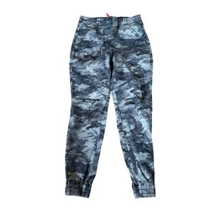 Spanx Stretch Twill Cargo Joggers Camo Print High Waist Pants‎ Size Medium